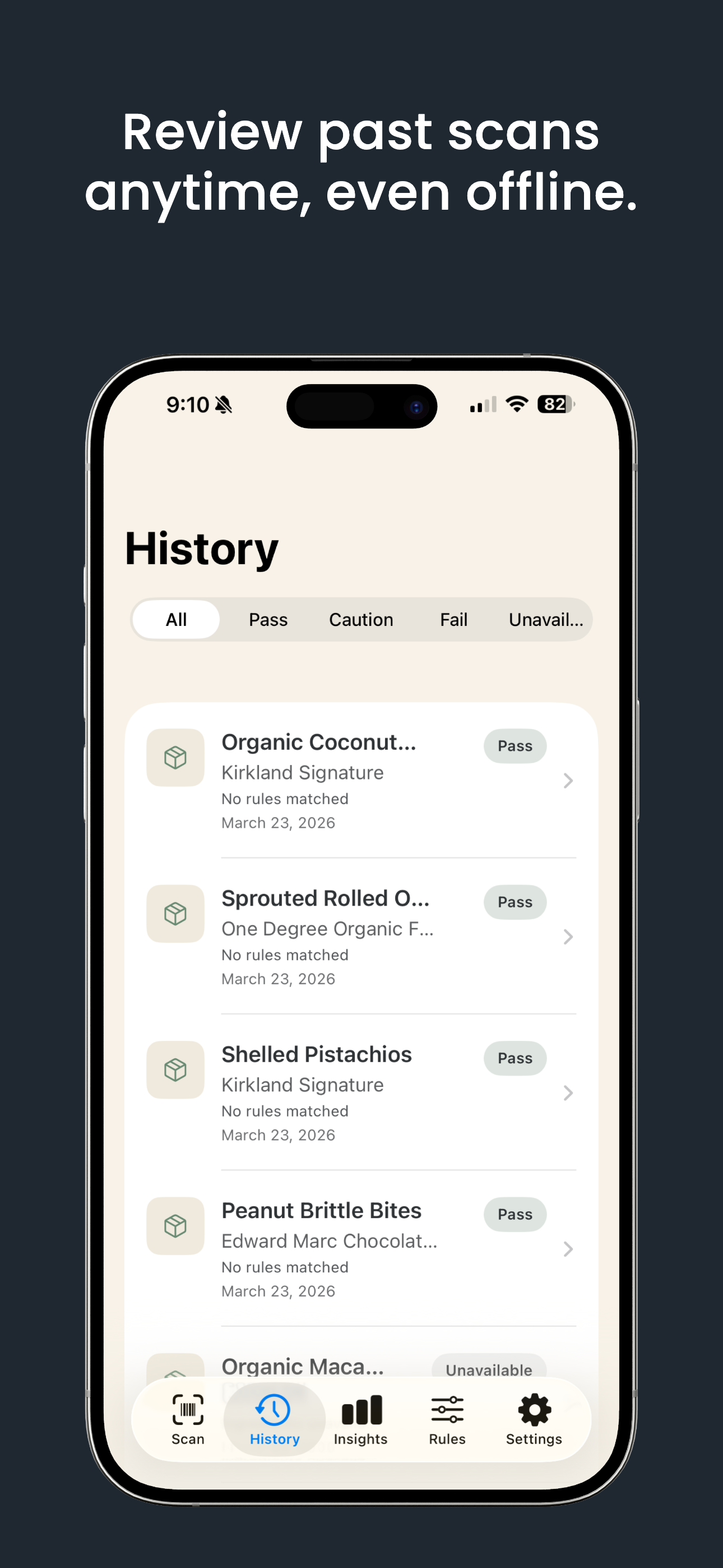 CartKind Scan History