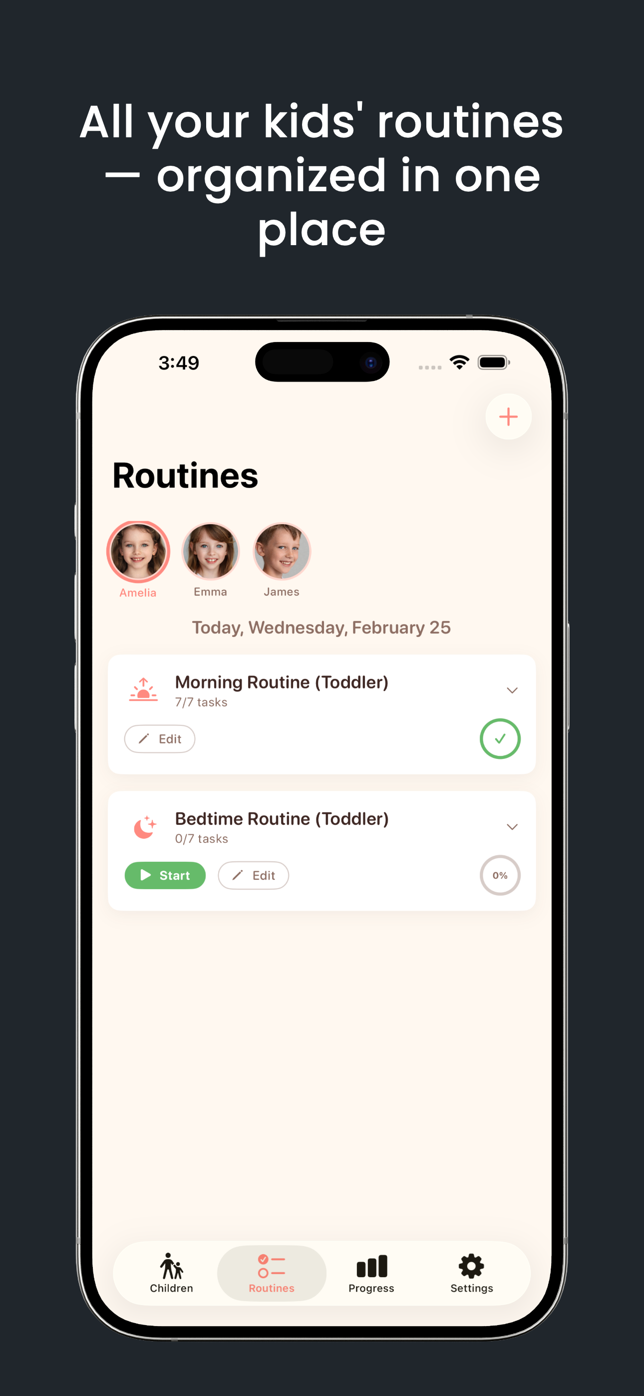 Routine management interface