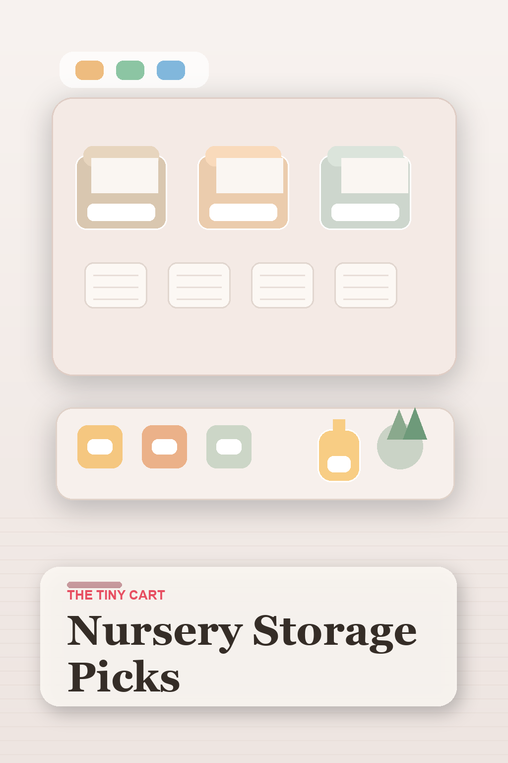 Pinterest cover for nursery storage baskets and drawer organizers