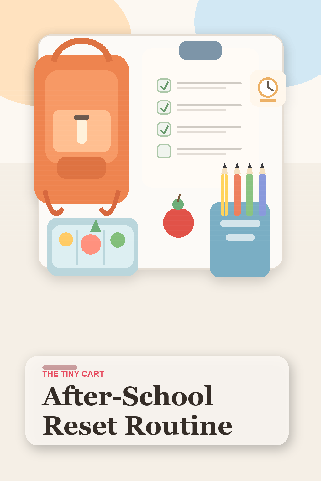 Pinterest cover for after-school routine for kids