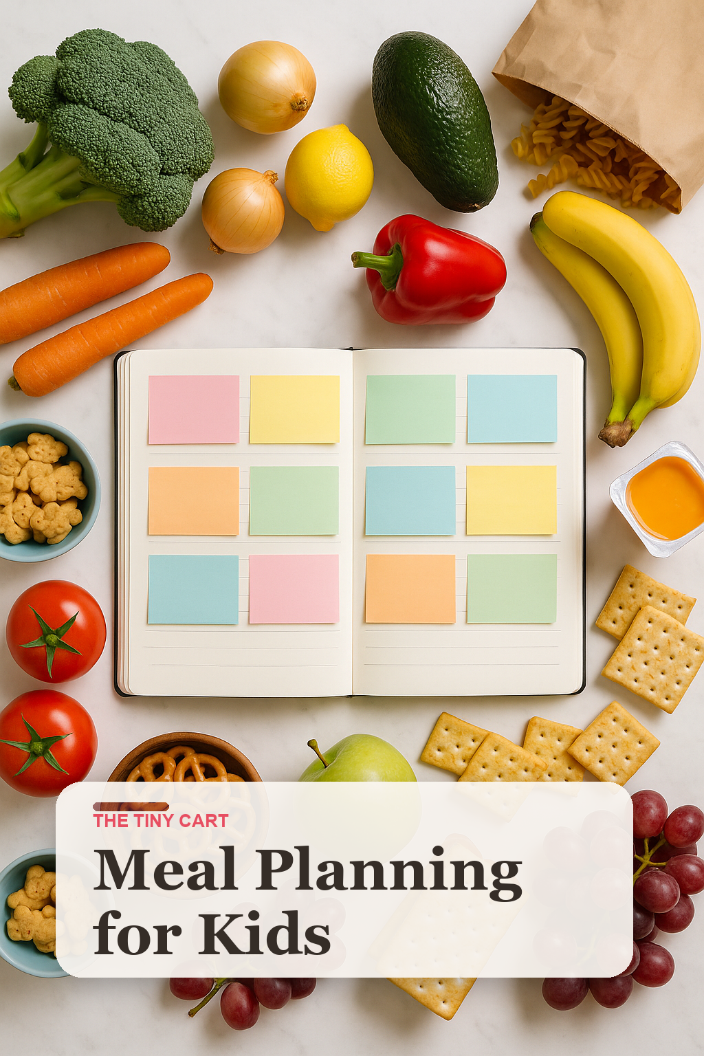 Pinterest cover for Kids Meal Planner app launch