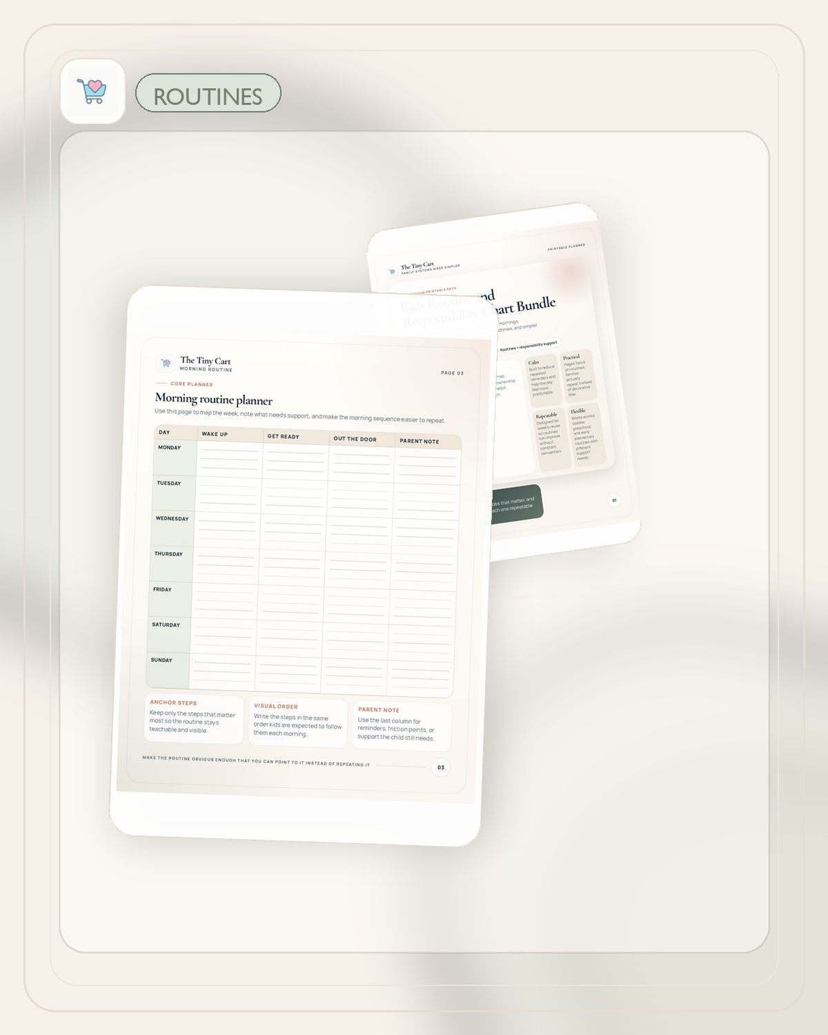 Kids routine chart printable preview